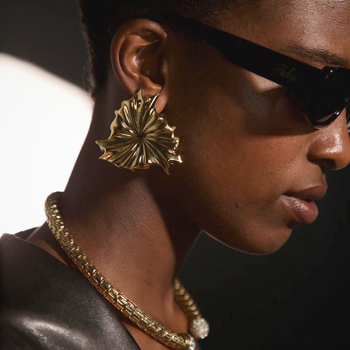 Rafaela Sculpted Petal Gold Earrings