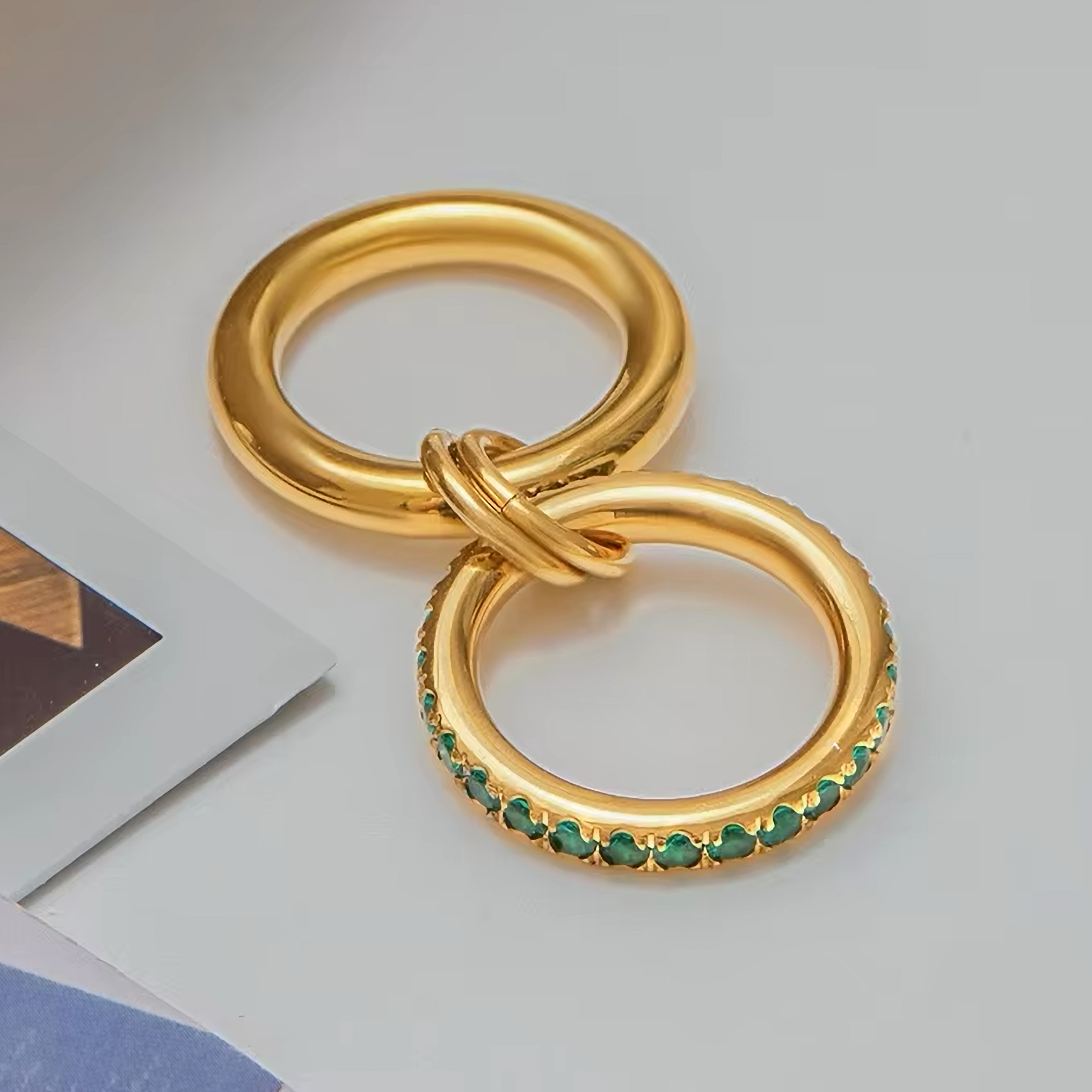 Viridian Stacked Diamond Ring