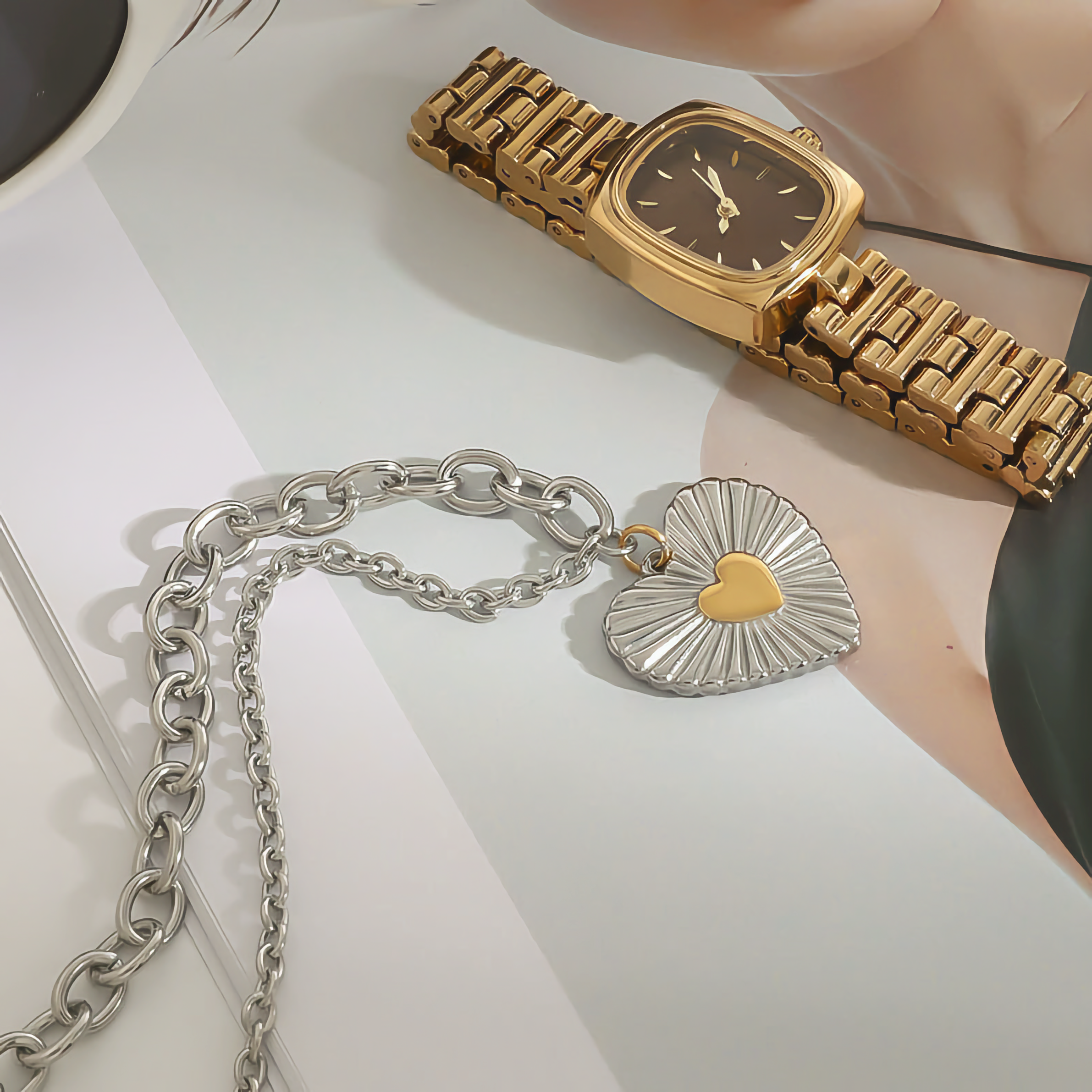 Judith Two Tone Heart Pendant