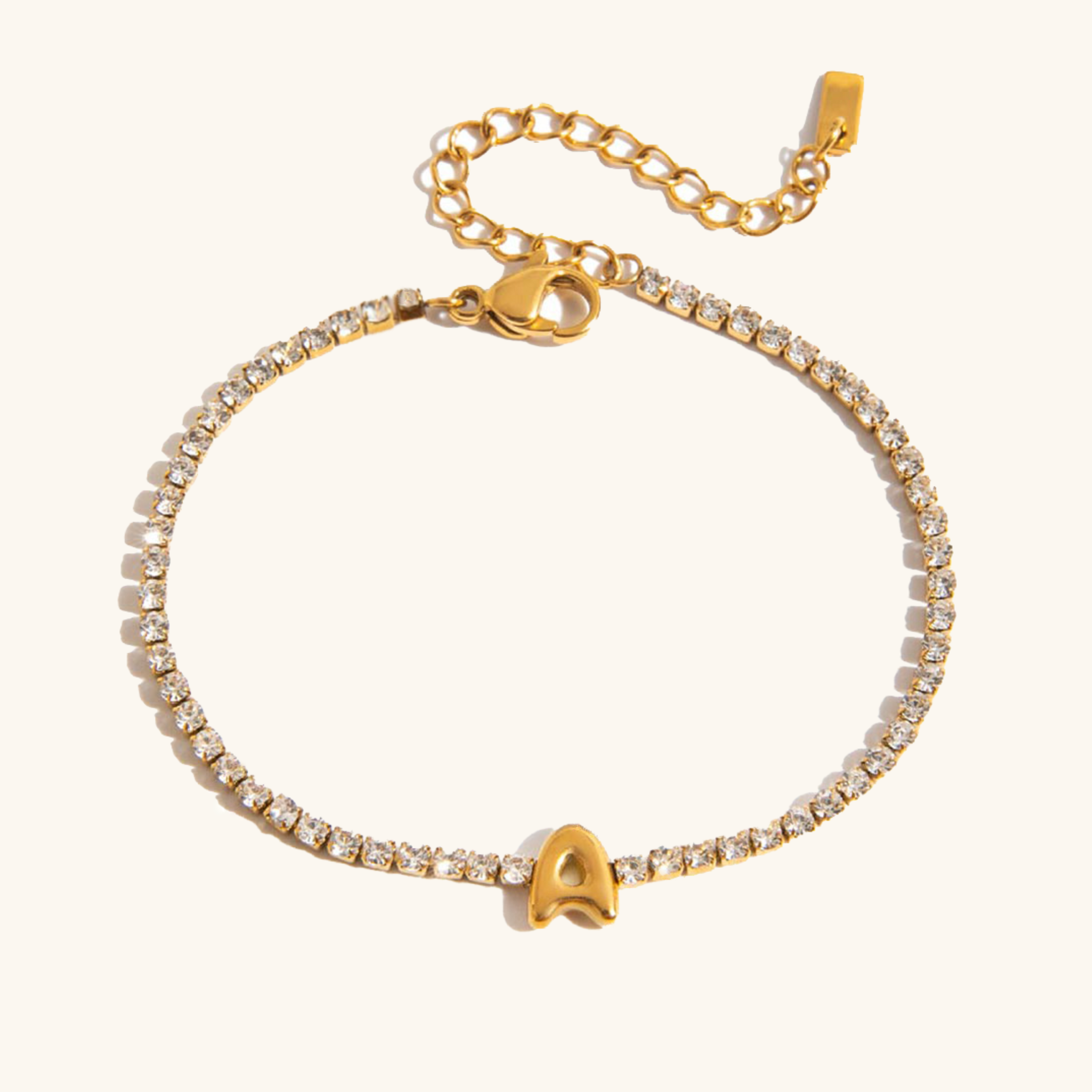 Avaria Bubble Letter Tennis Bracelet