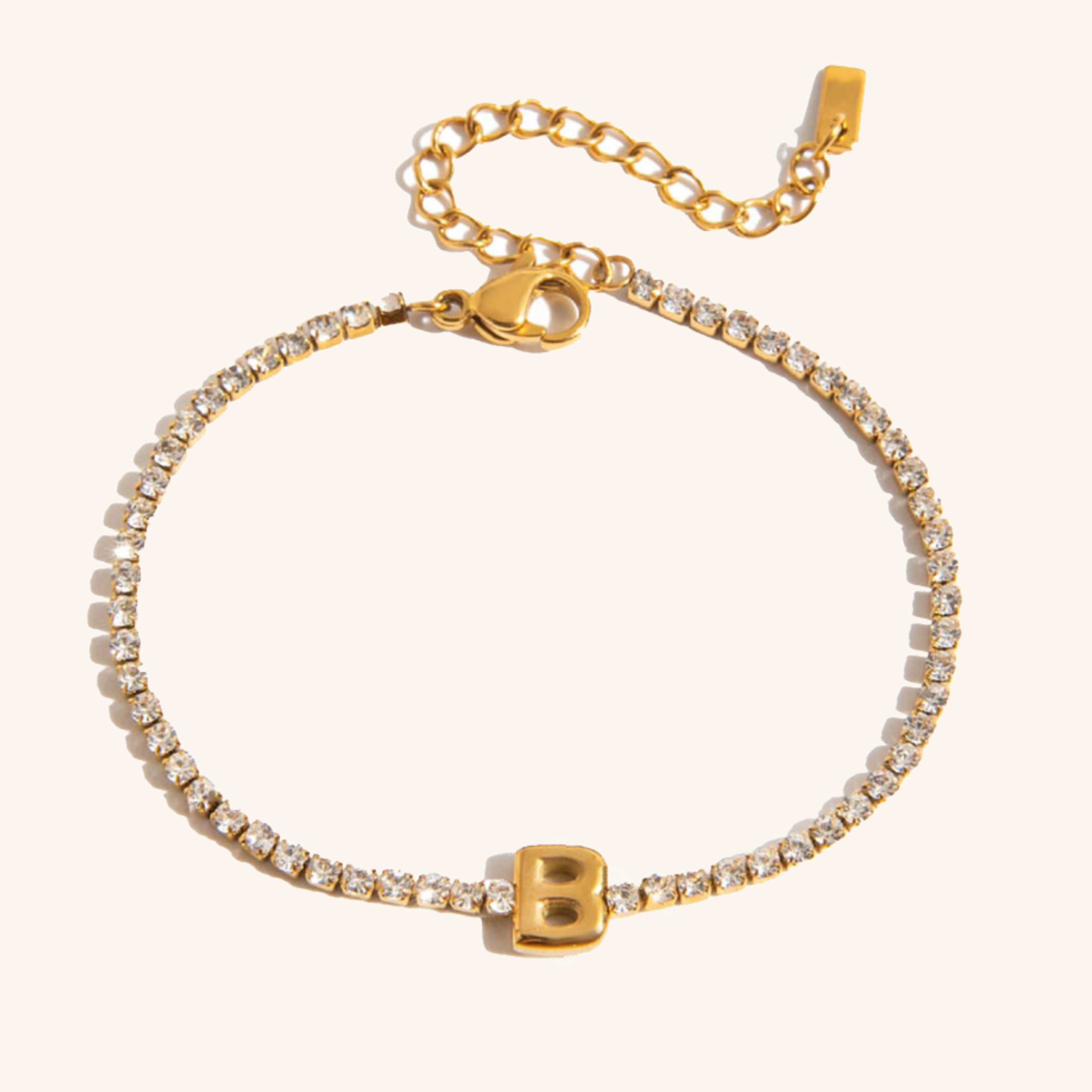 Avaria Bubble Letter Tennis Bracelet