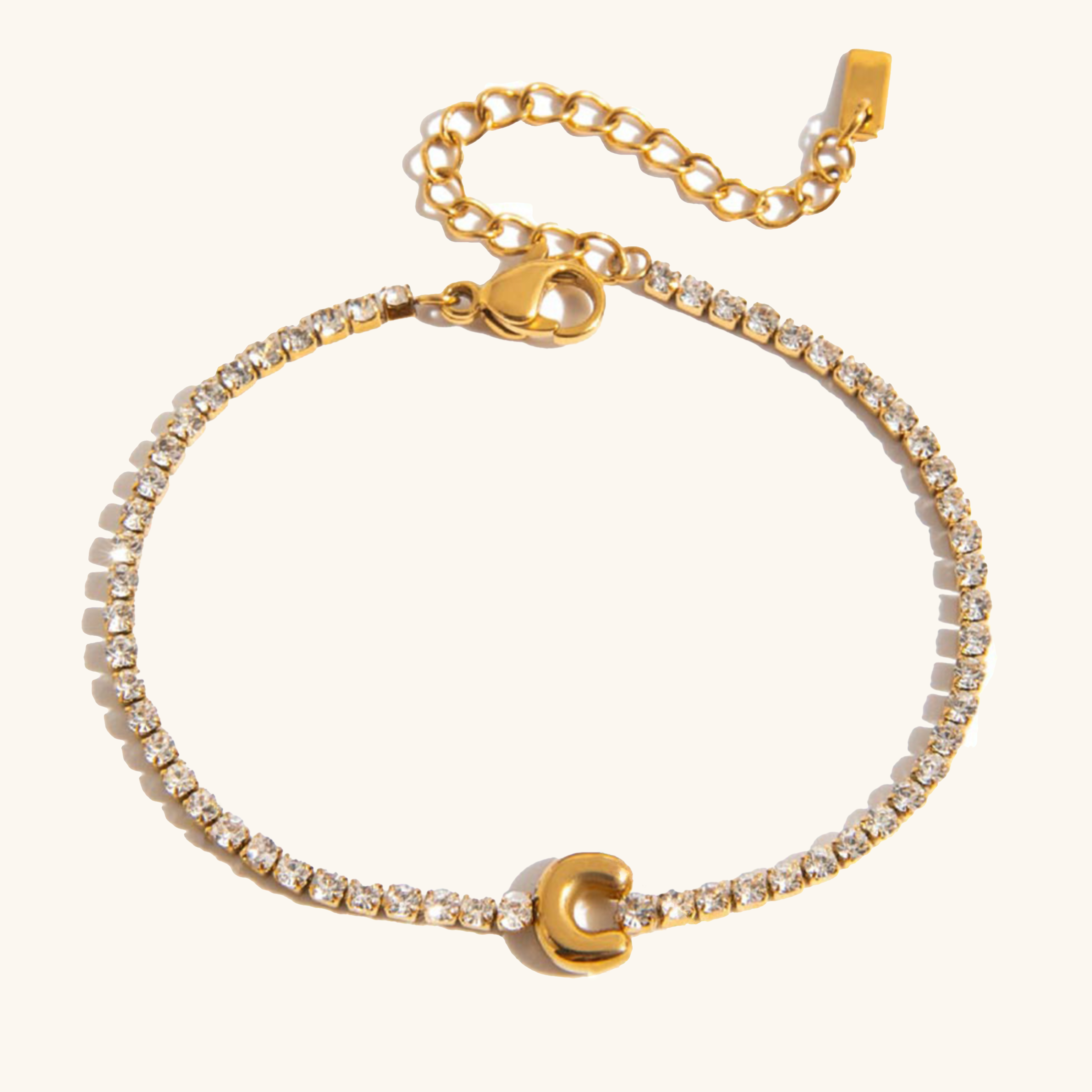 Avaria Bubble Letter Tennis Bracelet