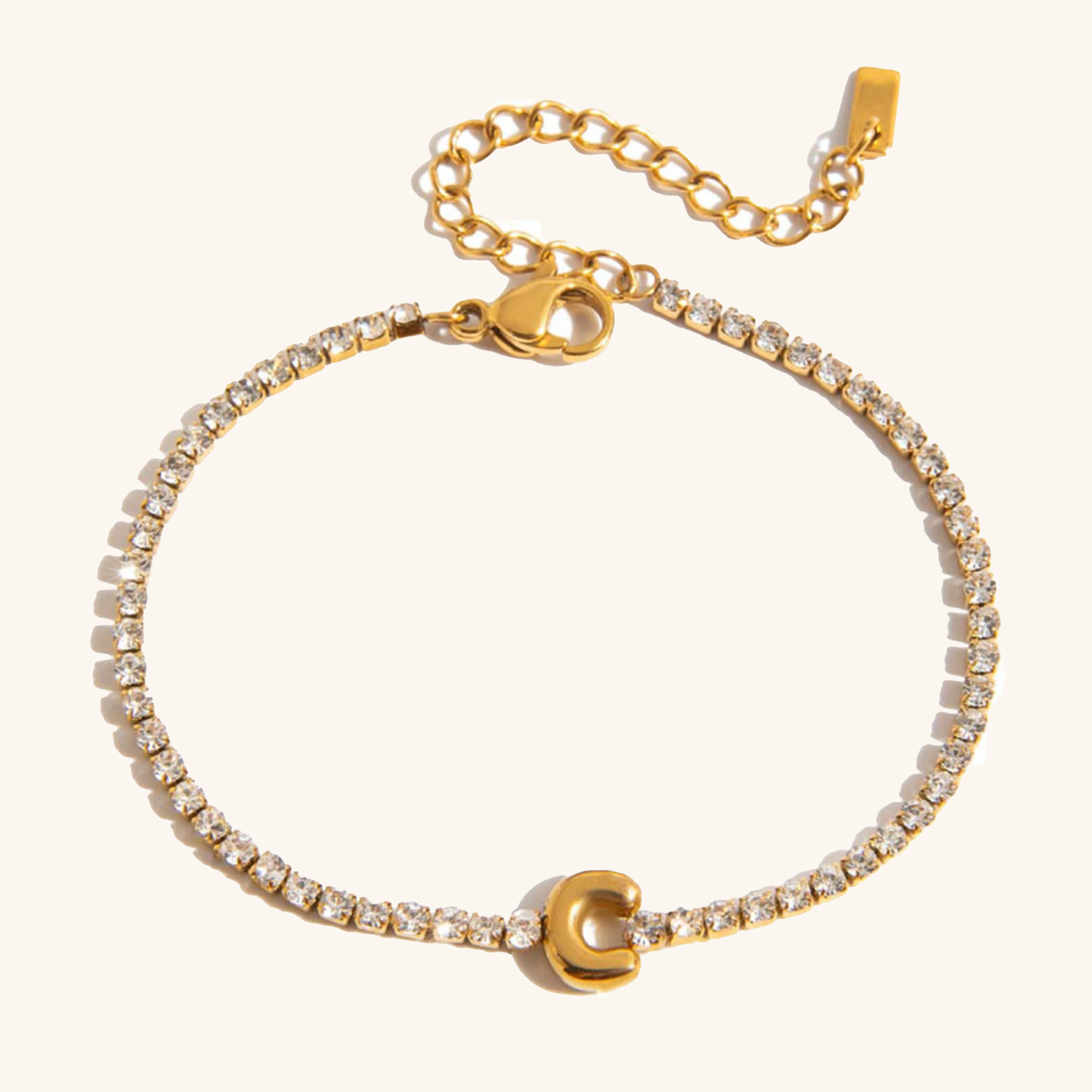 Avaria Bubble Letter Tennis Bracelet