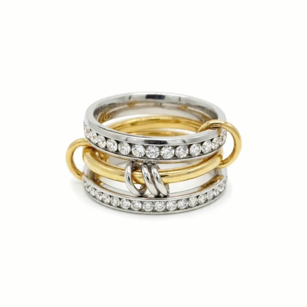 Kristin Two Tone Stacked Diamond Ring