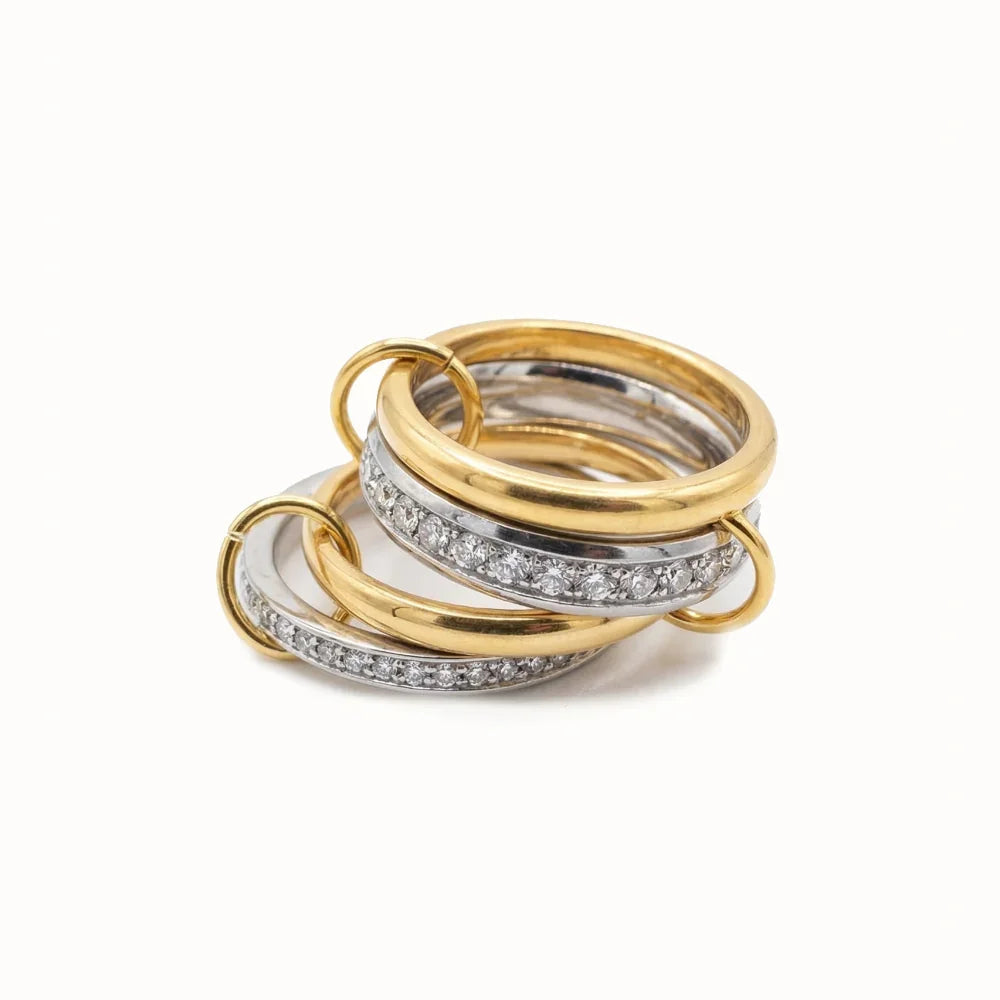 Kristin Two Tone Stacked Diamond Ring