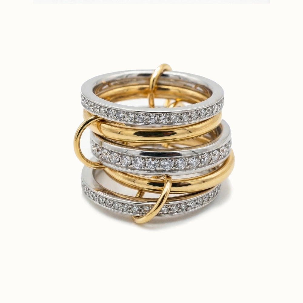 Kristin Two Tone Stacked Diamond Ring
