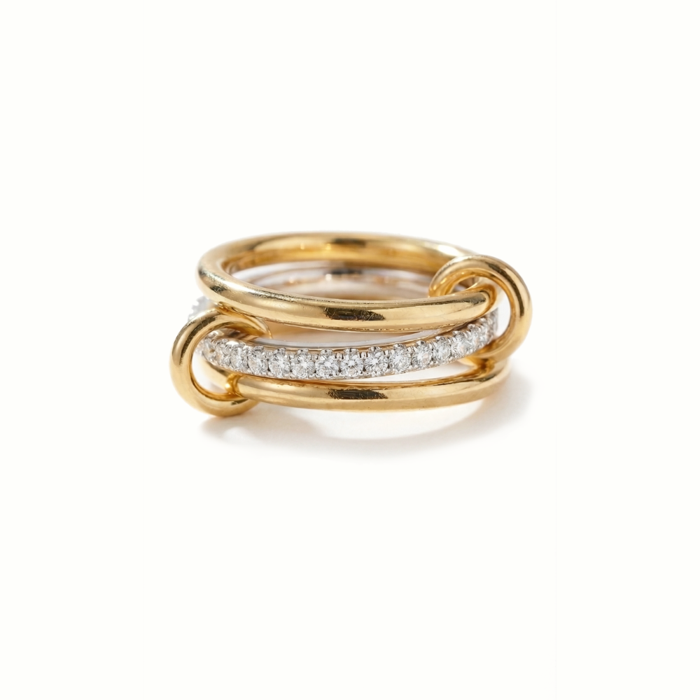 Kristin Two Tone Stacked Diamond Ring