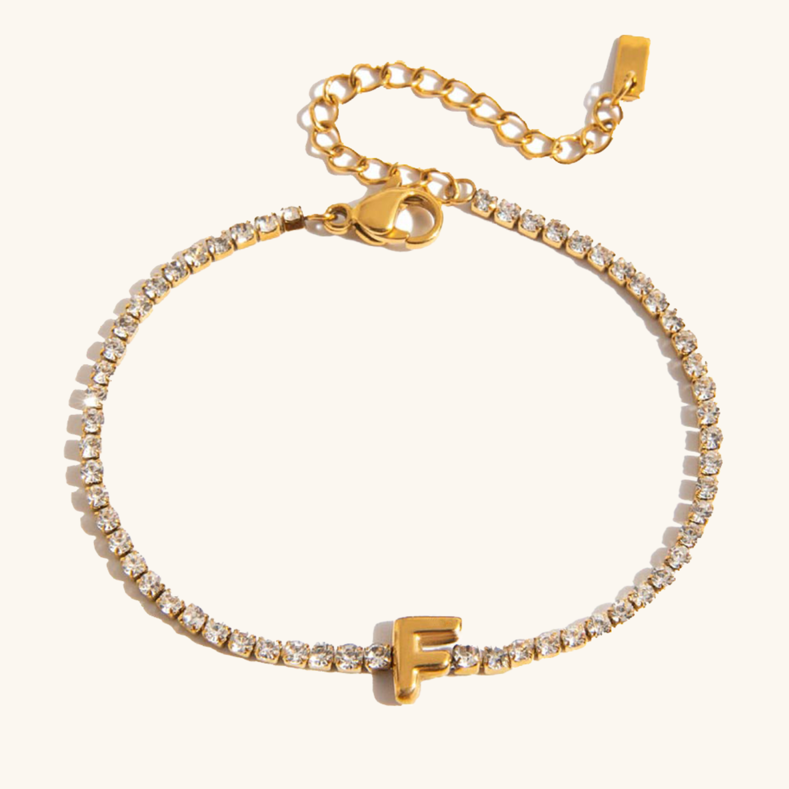 Avaria Bubble Letter Tennis Bracelet