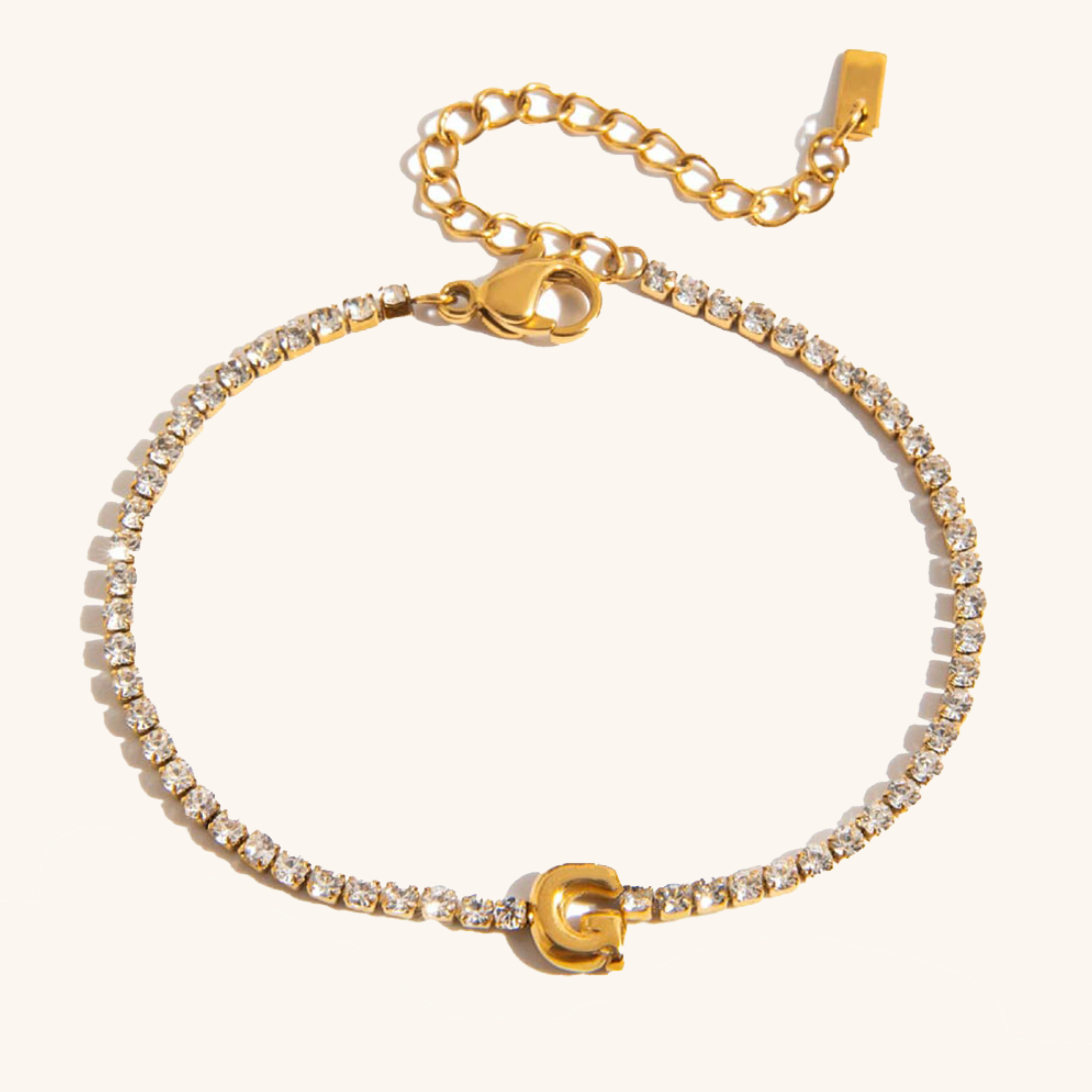 Avaria Bubble Letter Tennis Bracelet