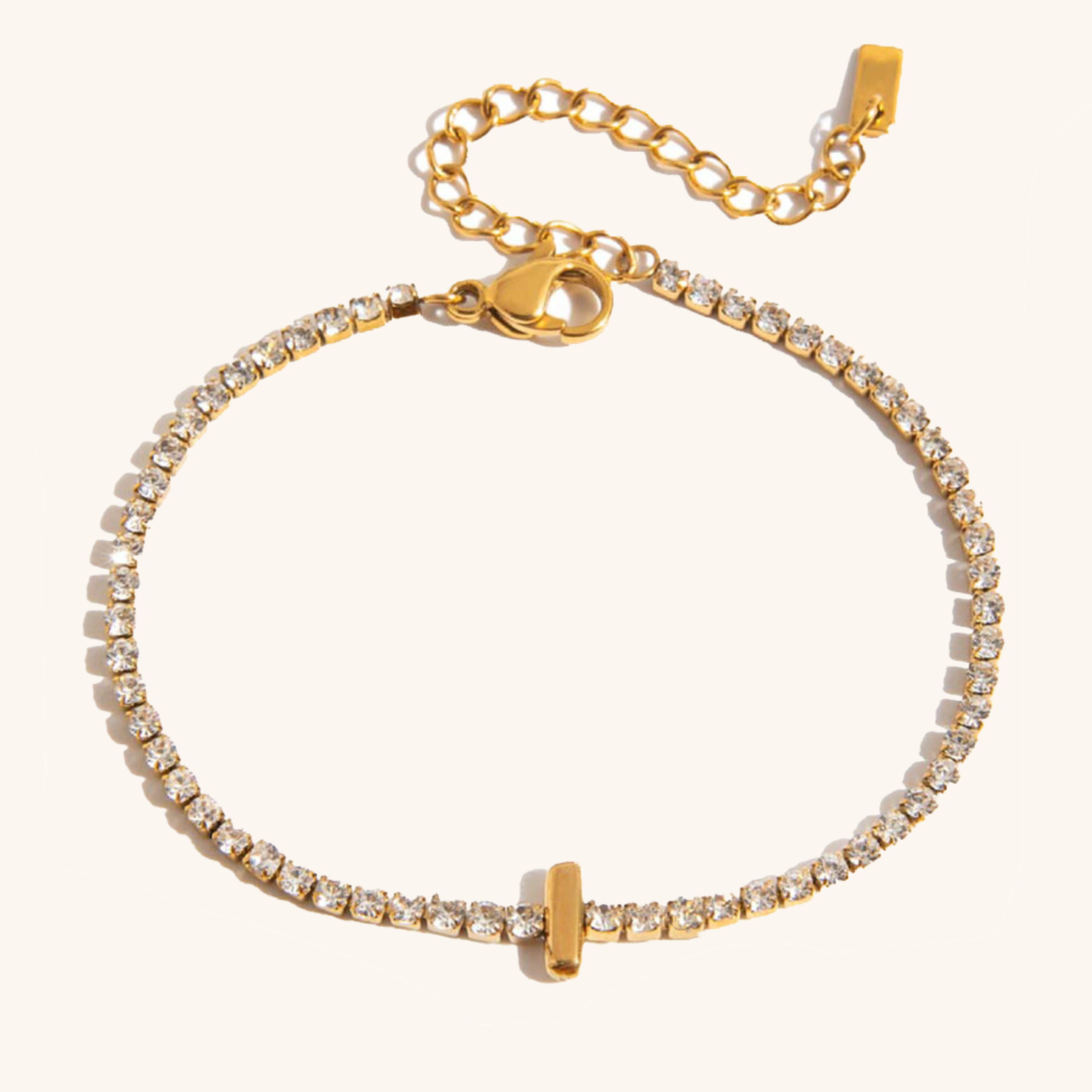 Avaria Bubble Letter Tennis Bracelet