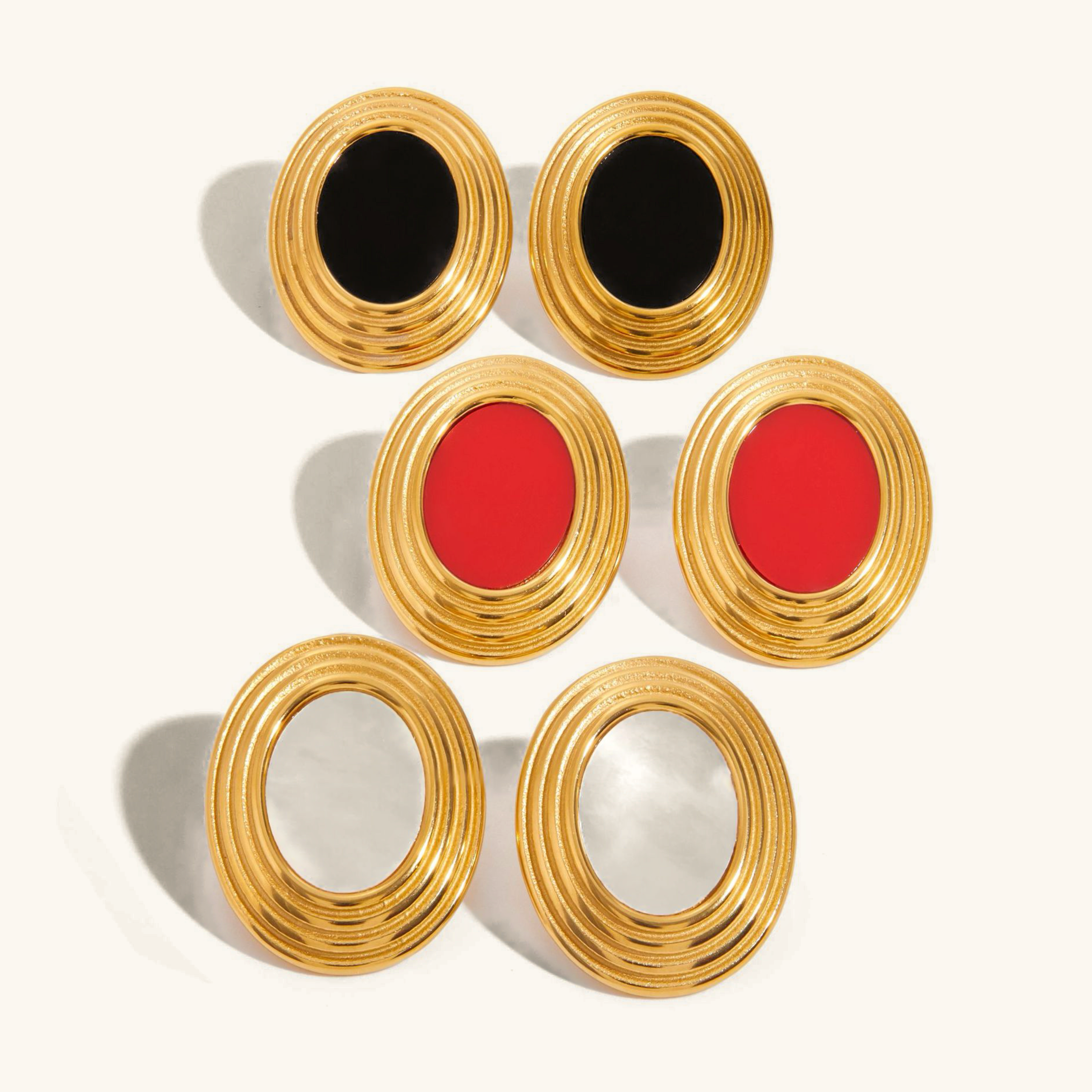 Ruthie Gold Enamel Earrings