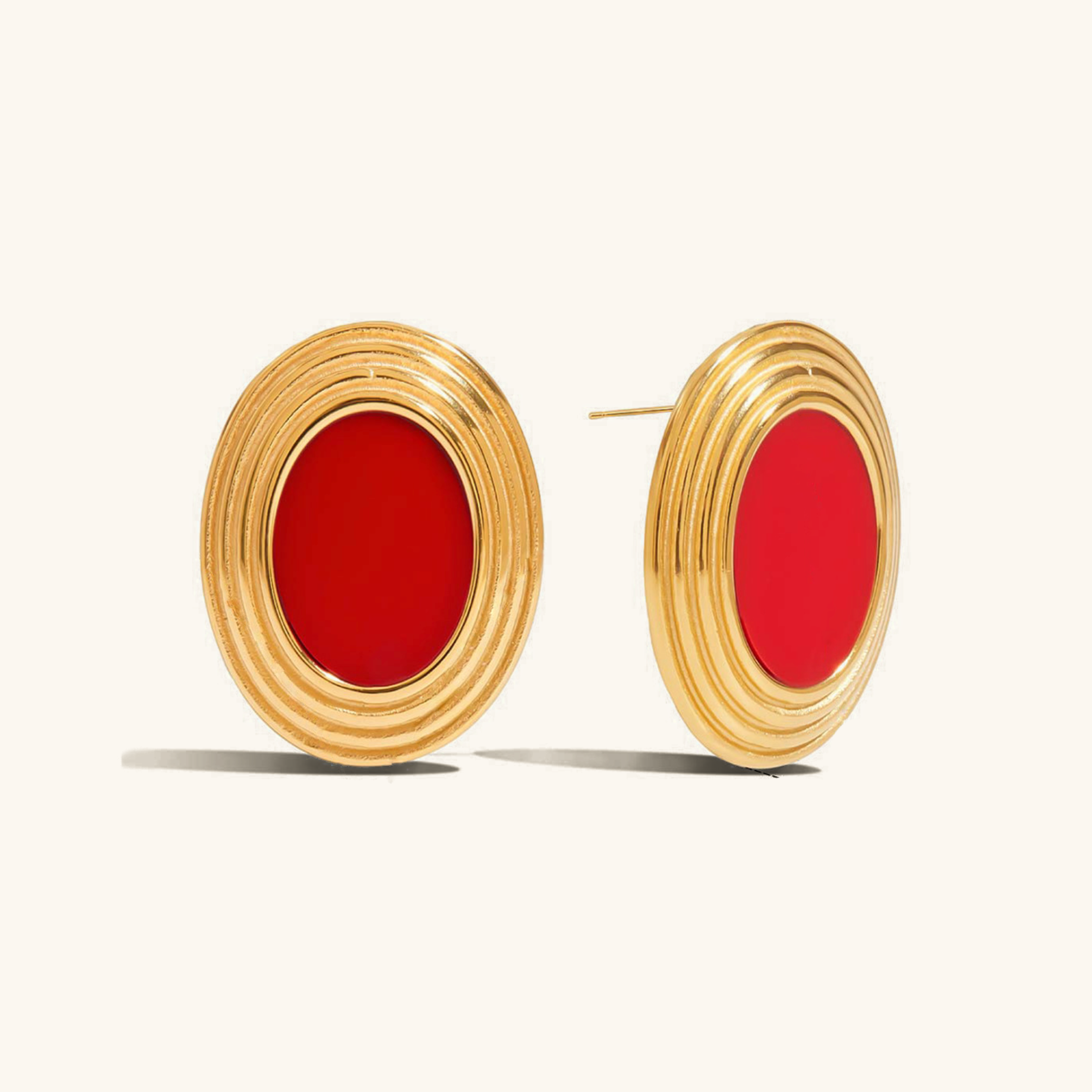 Ruthie Gold Enamel Earrings