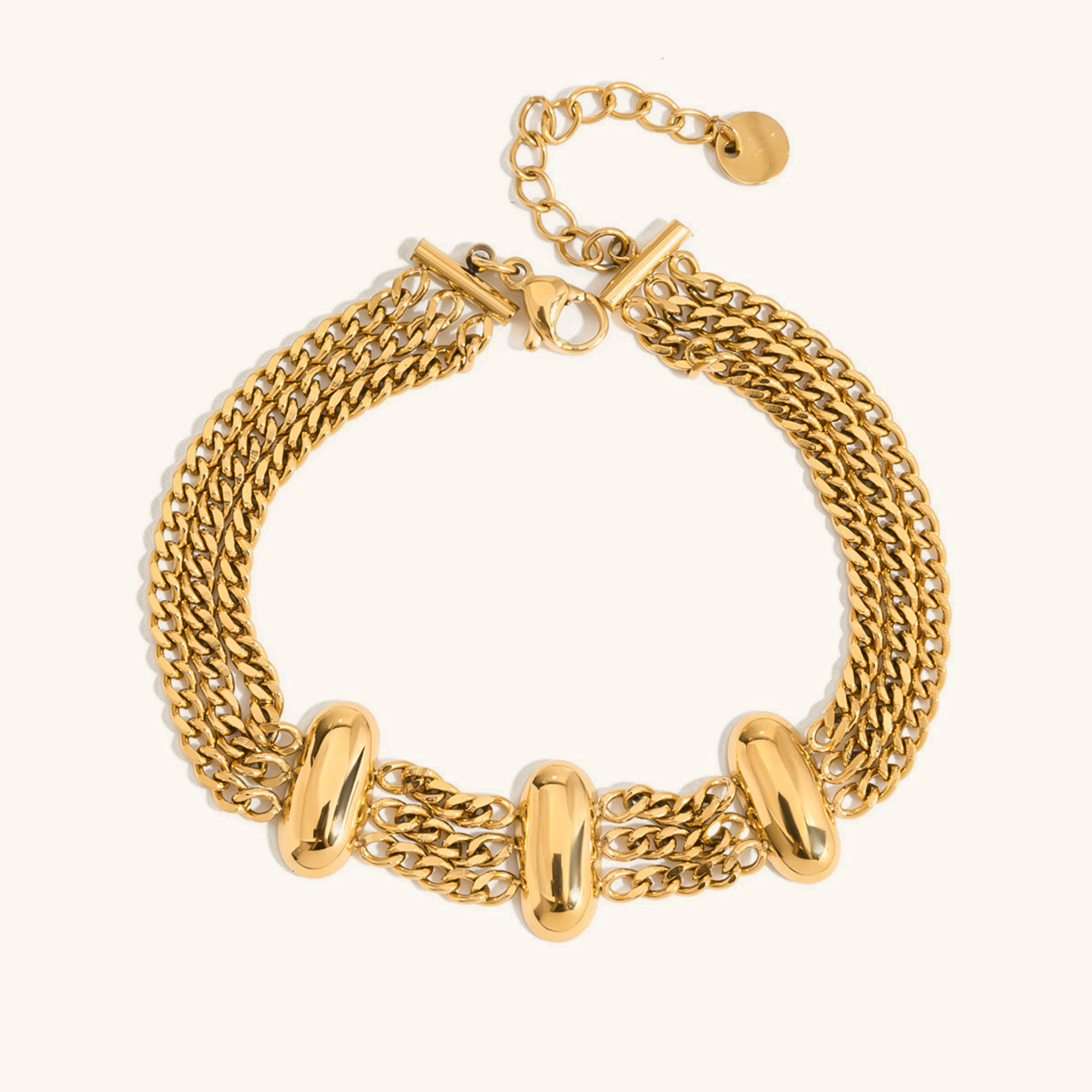 Kathleen Layered Chain Gold Bracelet