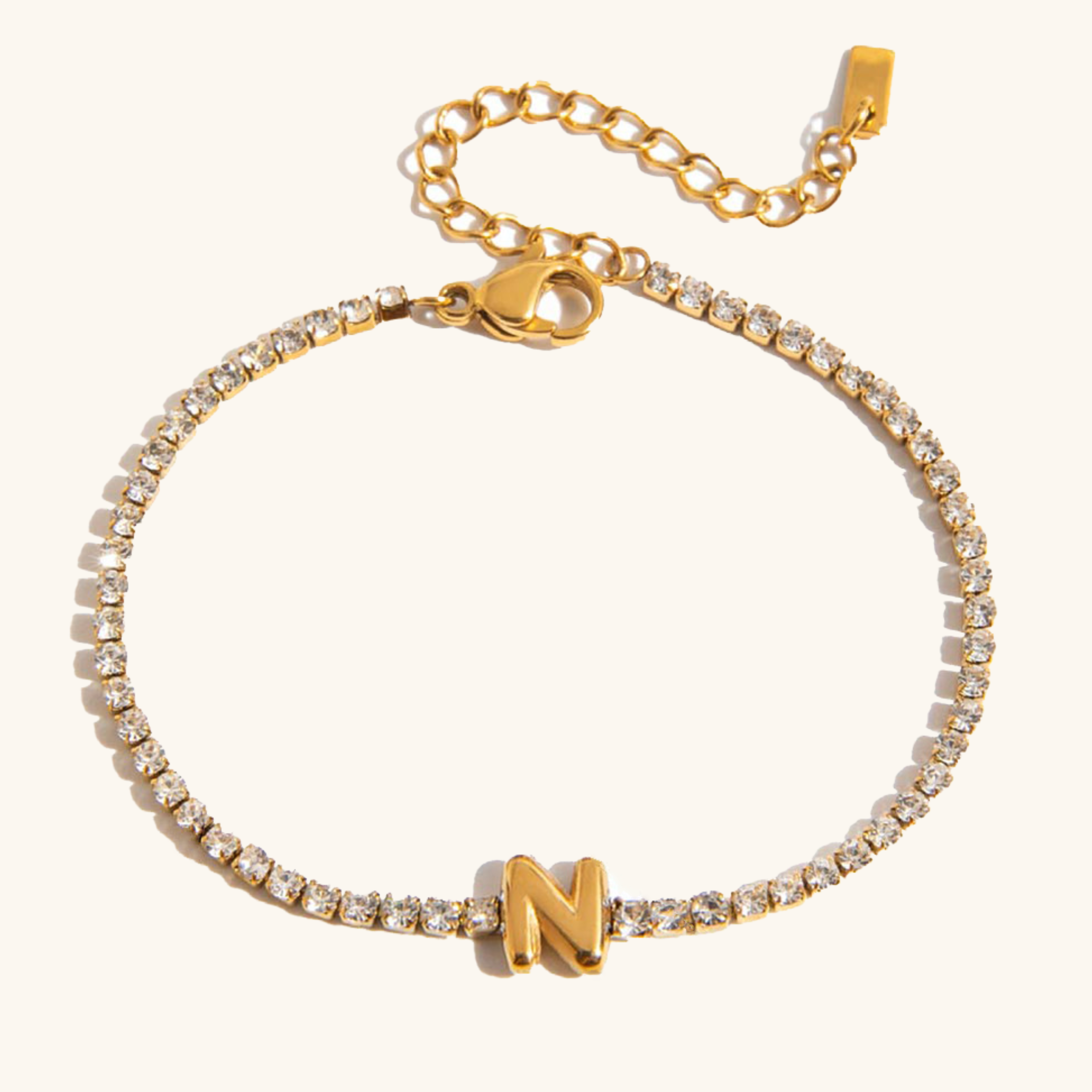 Avaria Bubble Letter Tennis Bracelet