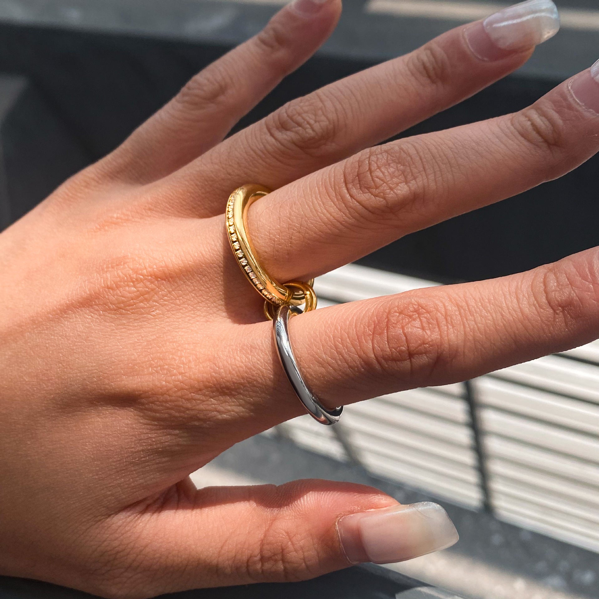 Claire Two Tone Ring Stack