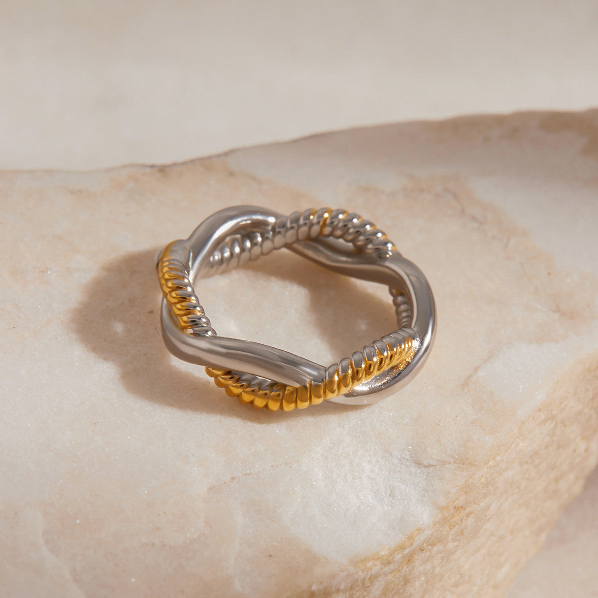 Nerisse Two-Tone Twist Ring