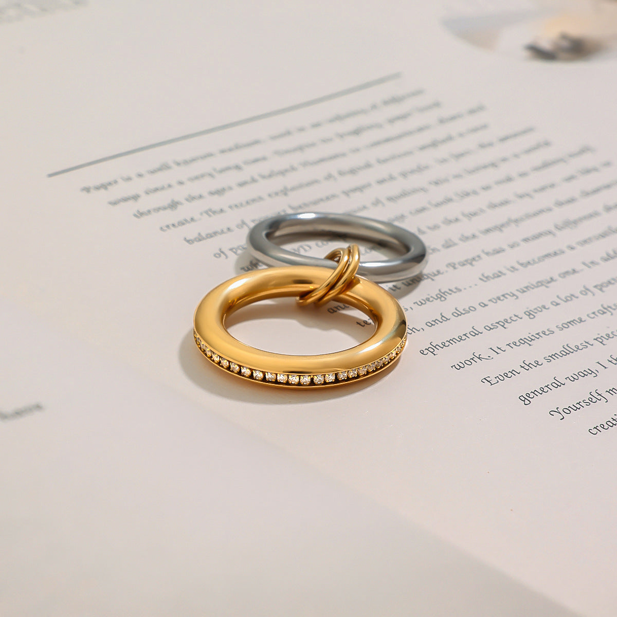 Claire Two Tone Ring Stack