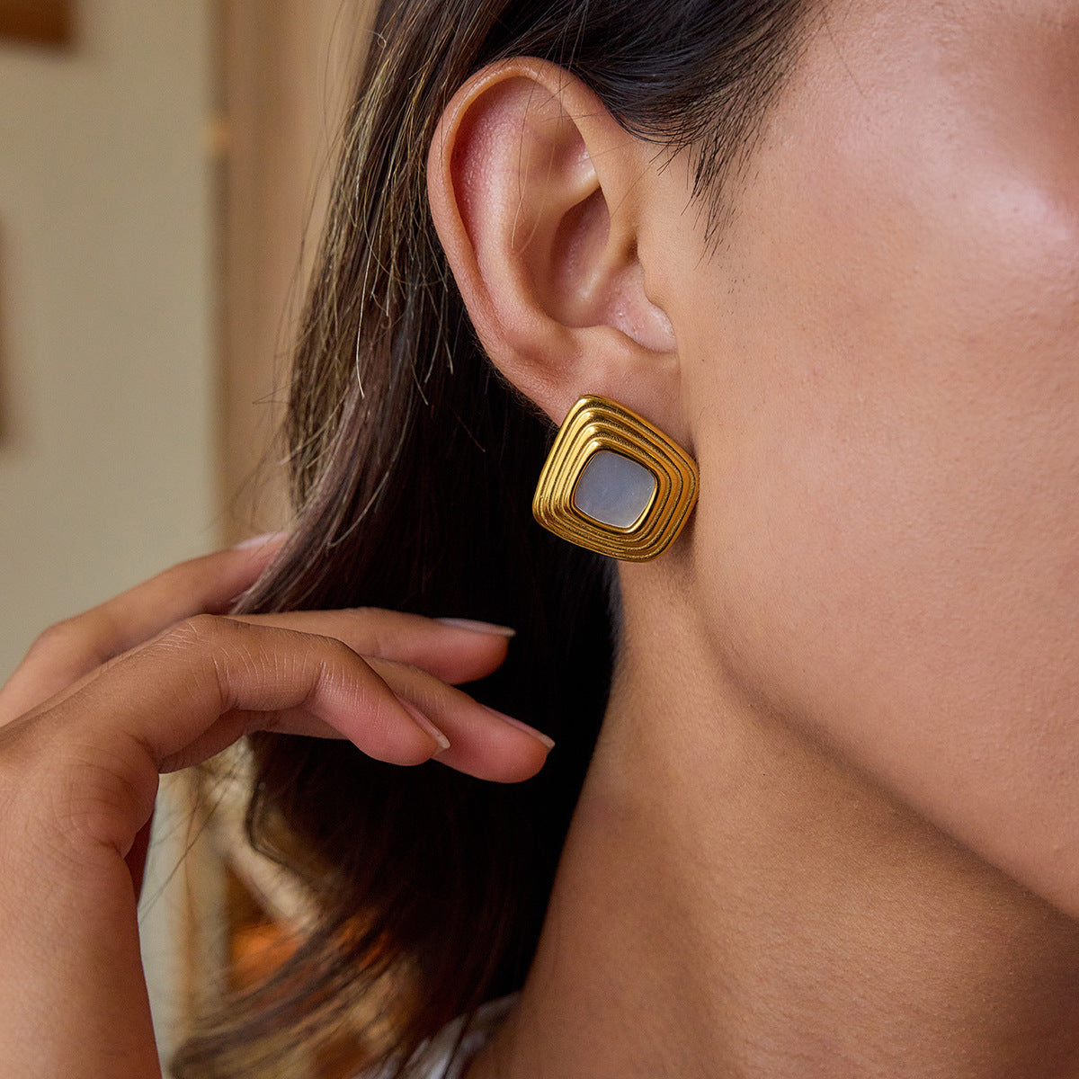 Sylvie Geometric Gold Earrings