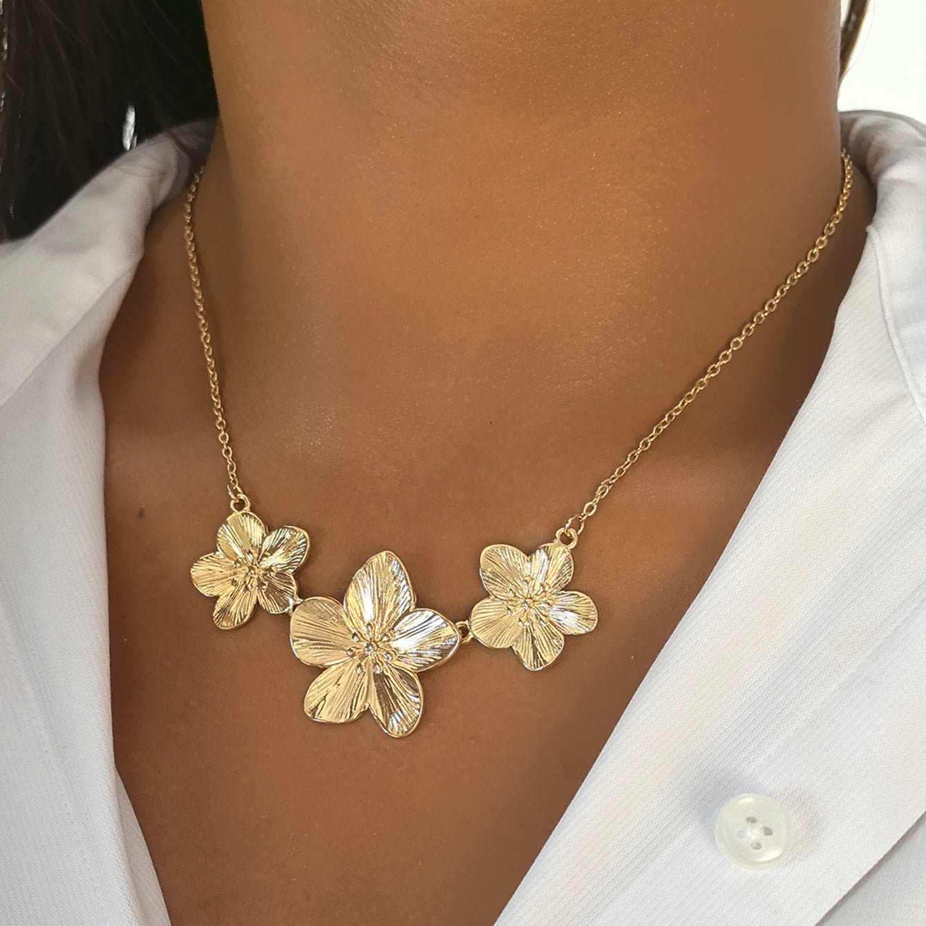 Millie Gold Flower Necklace