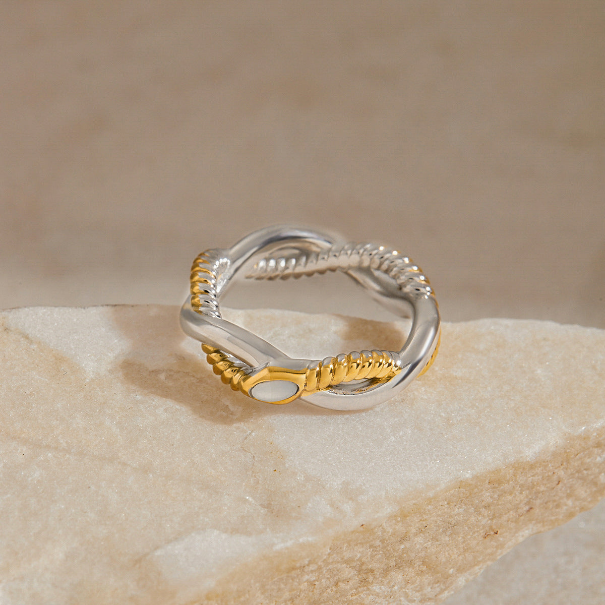Nerisse Two-Tone Twist Ring