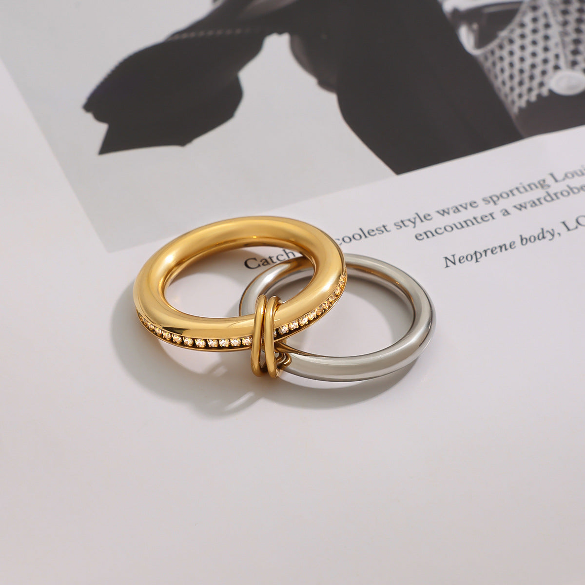 Claire Two Tone Ring Stack