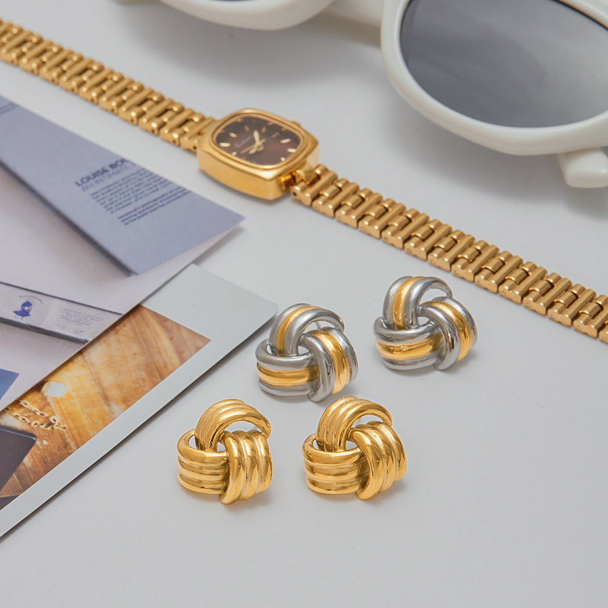 Avielle Chunky Gold Knot Earrings