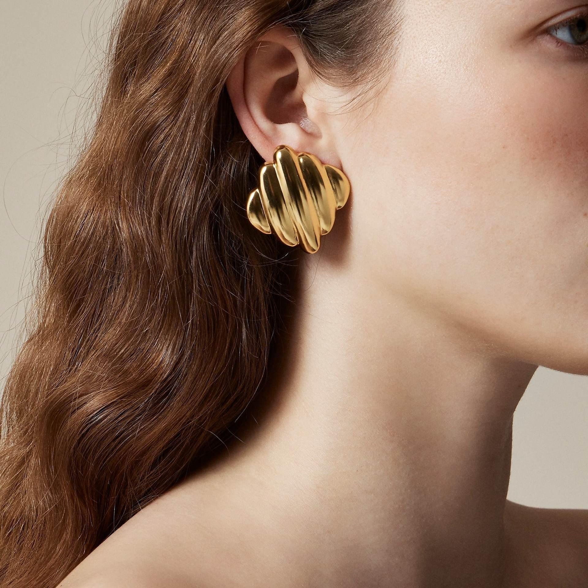 Maxine Rippled Gold Earrings