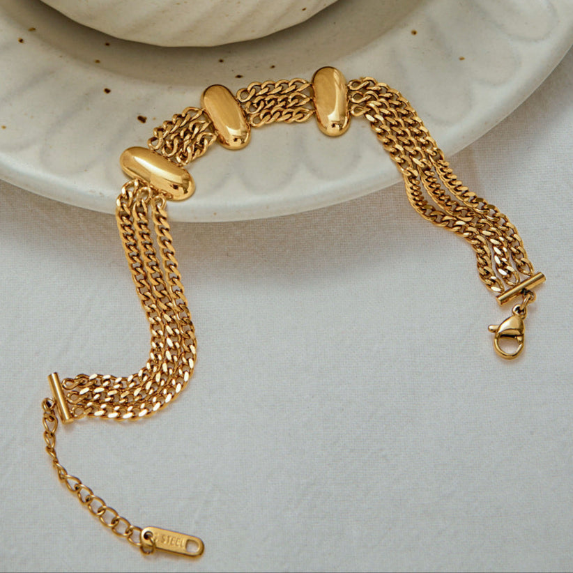 Kathleen Layered Chain Gold Bracelet