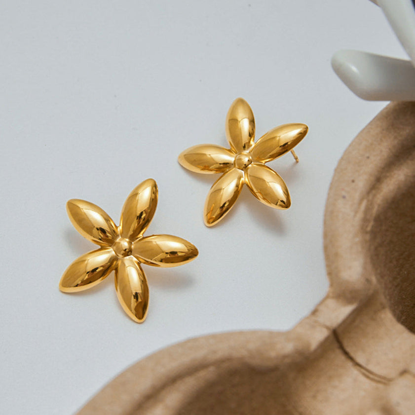 Monica Floral Gold Earrings