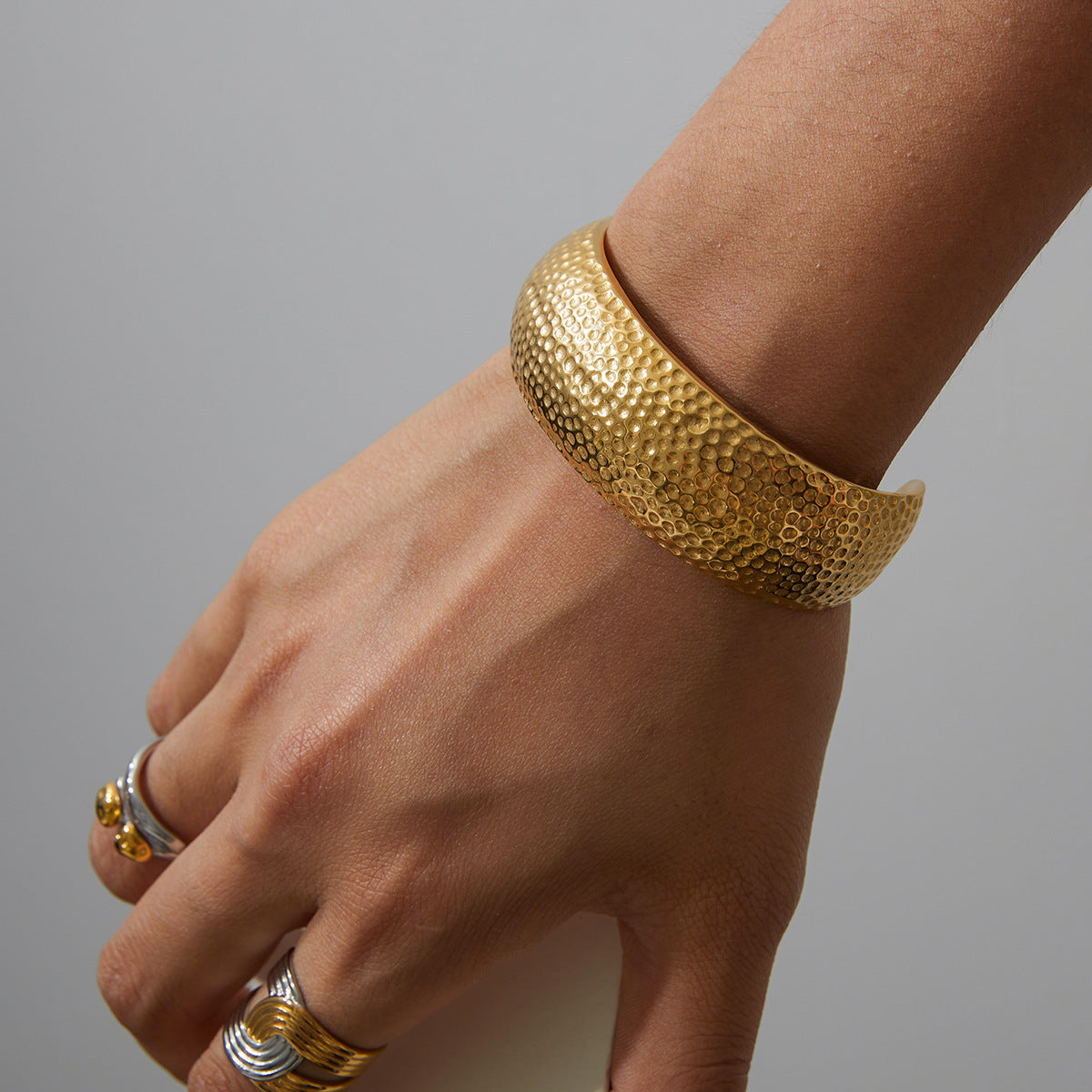 Cheyenne Textured Gold Band