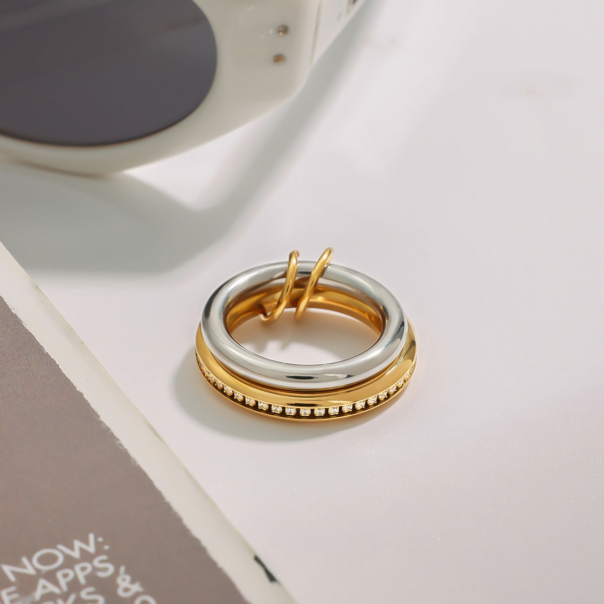 Claire Two Tone Ring Stack
