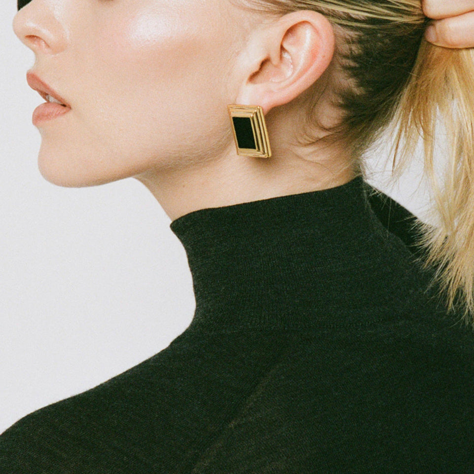 Sybil Gold Enamel Earrings