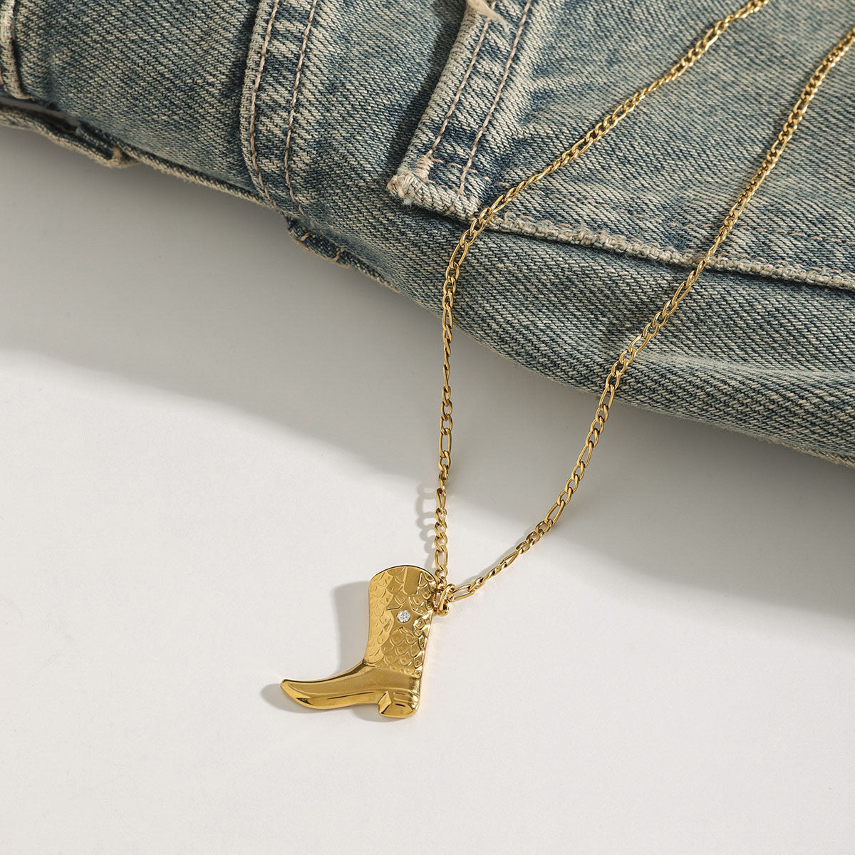 Makayla Gold Boot Pendant