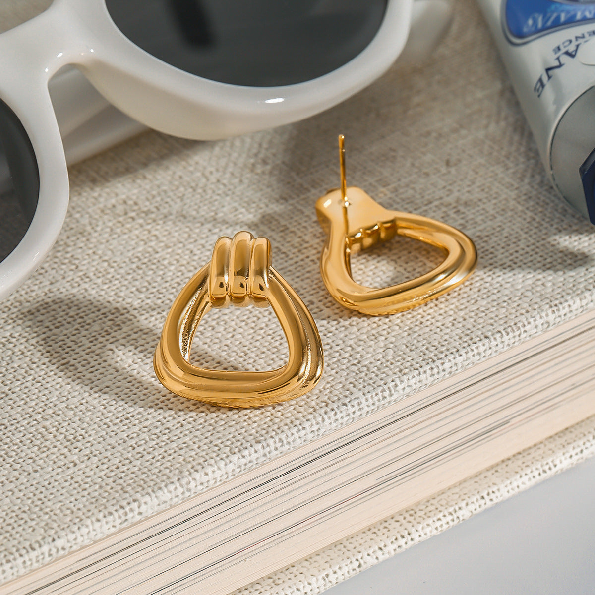 Doris Knot Charm Gold Earrings