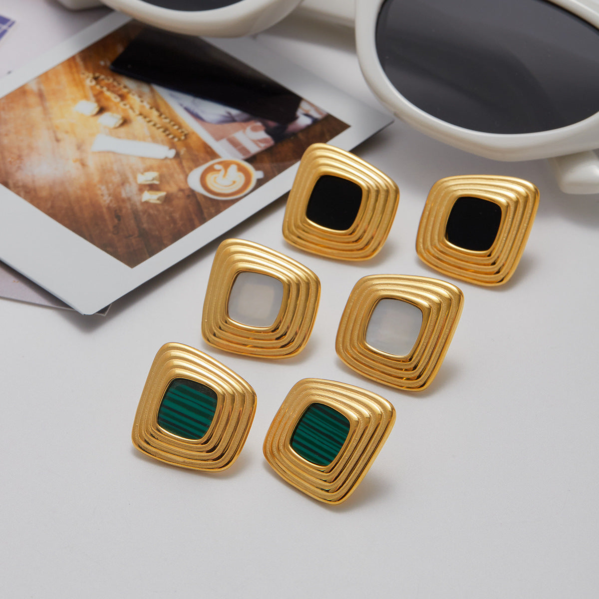 Sylvie Geometric Gold Earrings