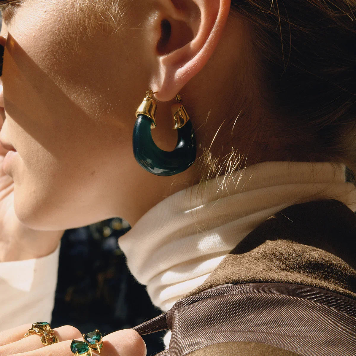 Leighton Chunky Enamel Hoops