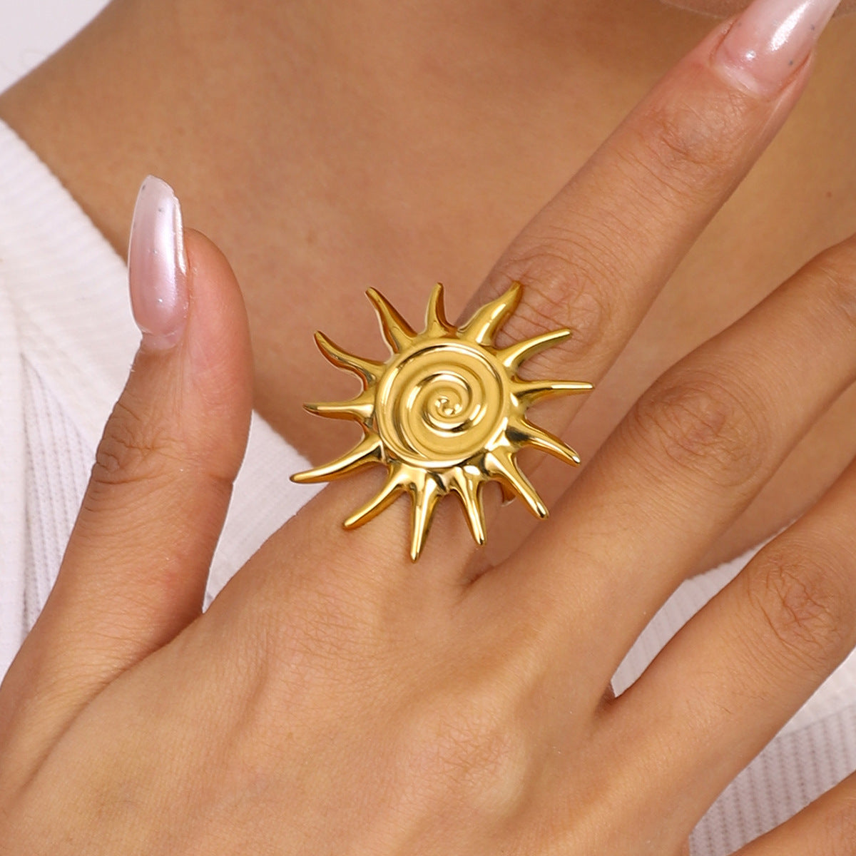 Solstice Golden Sun Ring