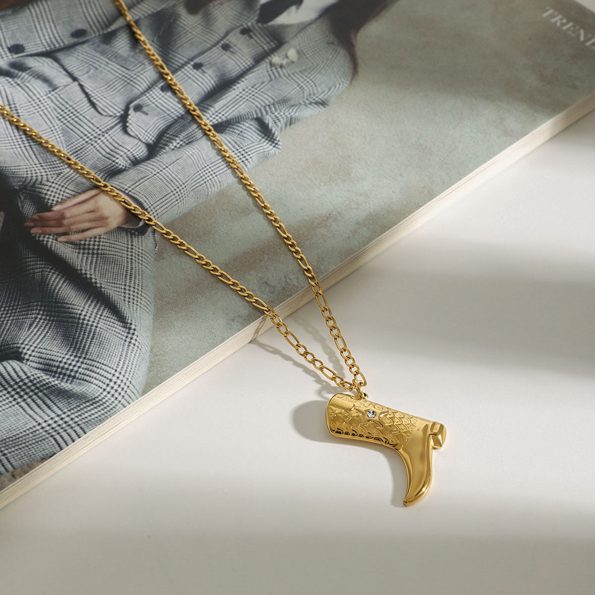 Makayla Gold Boot Pendant