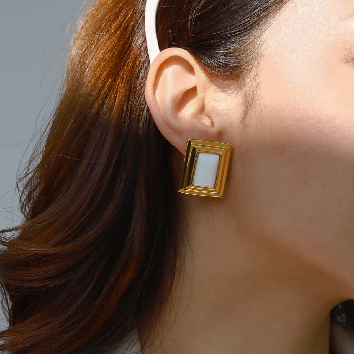 Sybil Gold Enamel Earrings