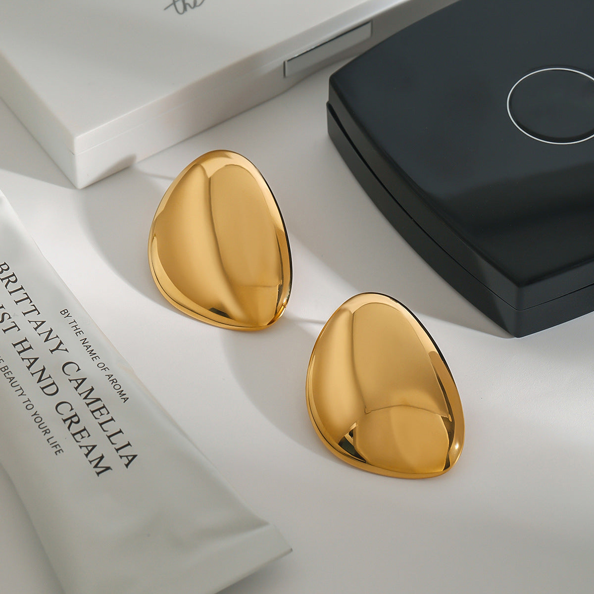 Carrie Chunky Bean Gold Earrings