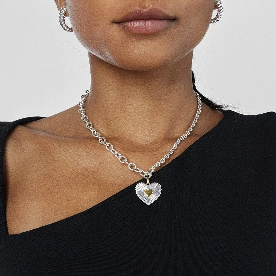Judith Two Tone Heart Pendant