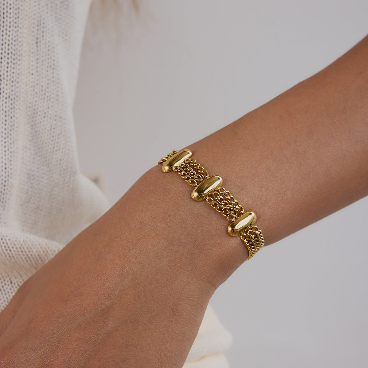 Kathleen Layered Chain Gold Bracelet