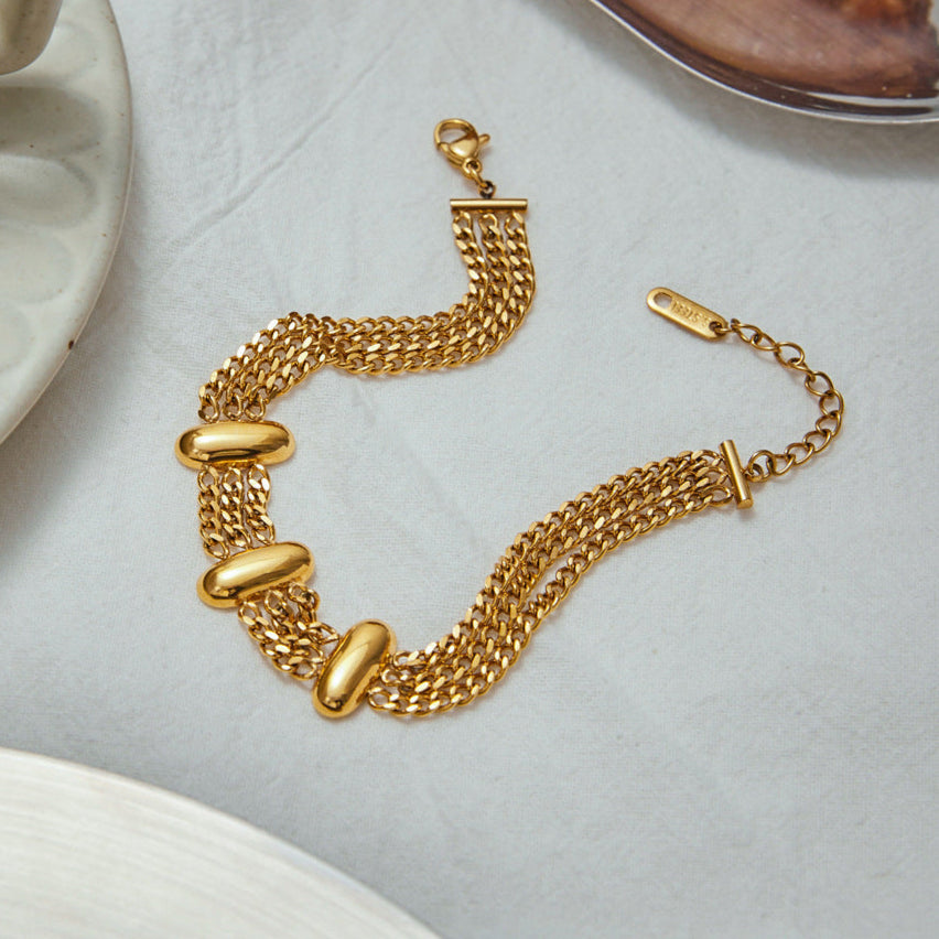 Kathleen Layered Chain Gold Bracelet