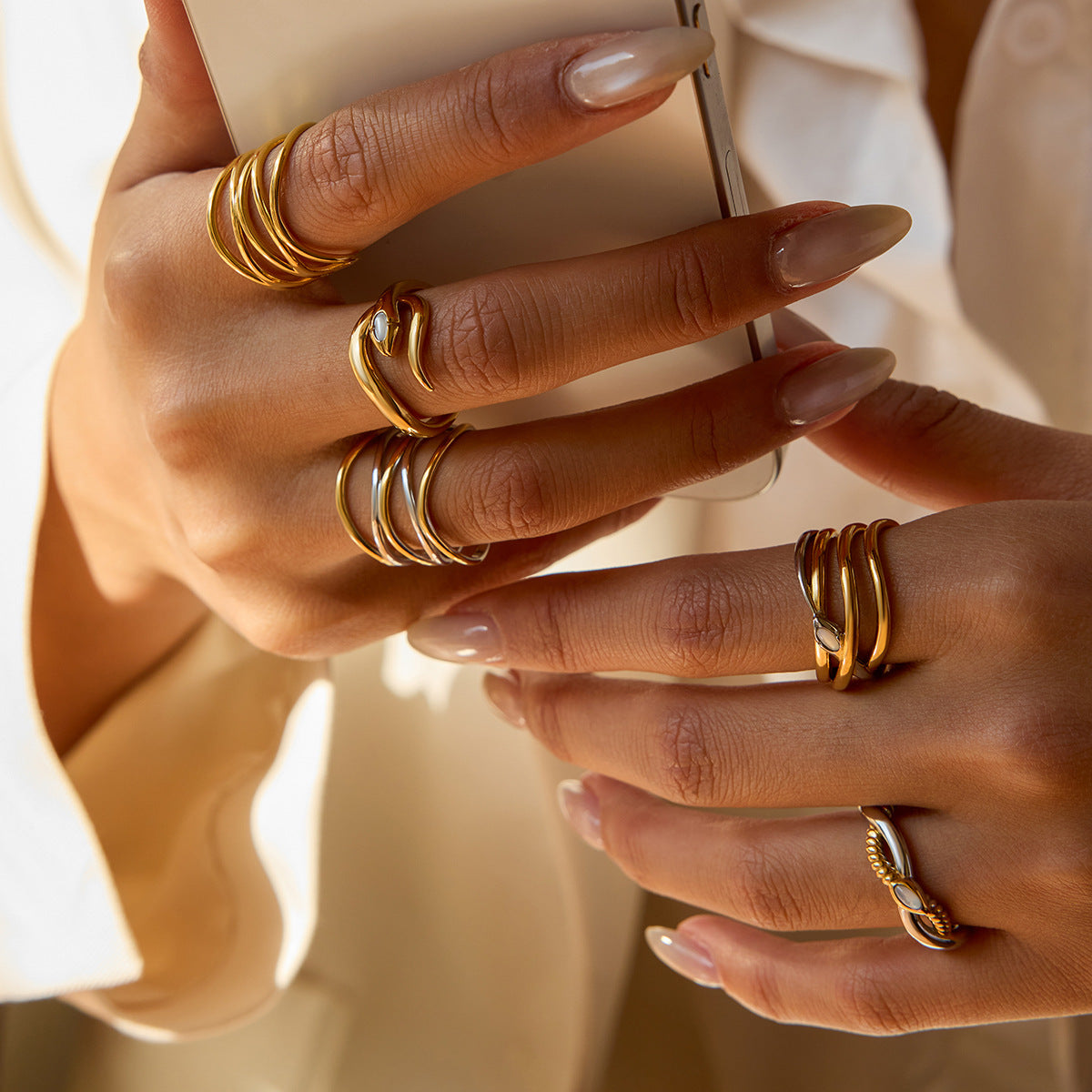 Nerisse Two-Tone Twist Ring