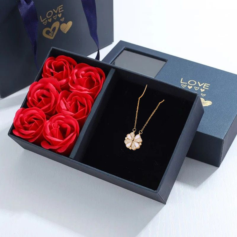 Radiant Clover Heart Necklace
