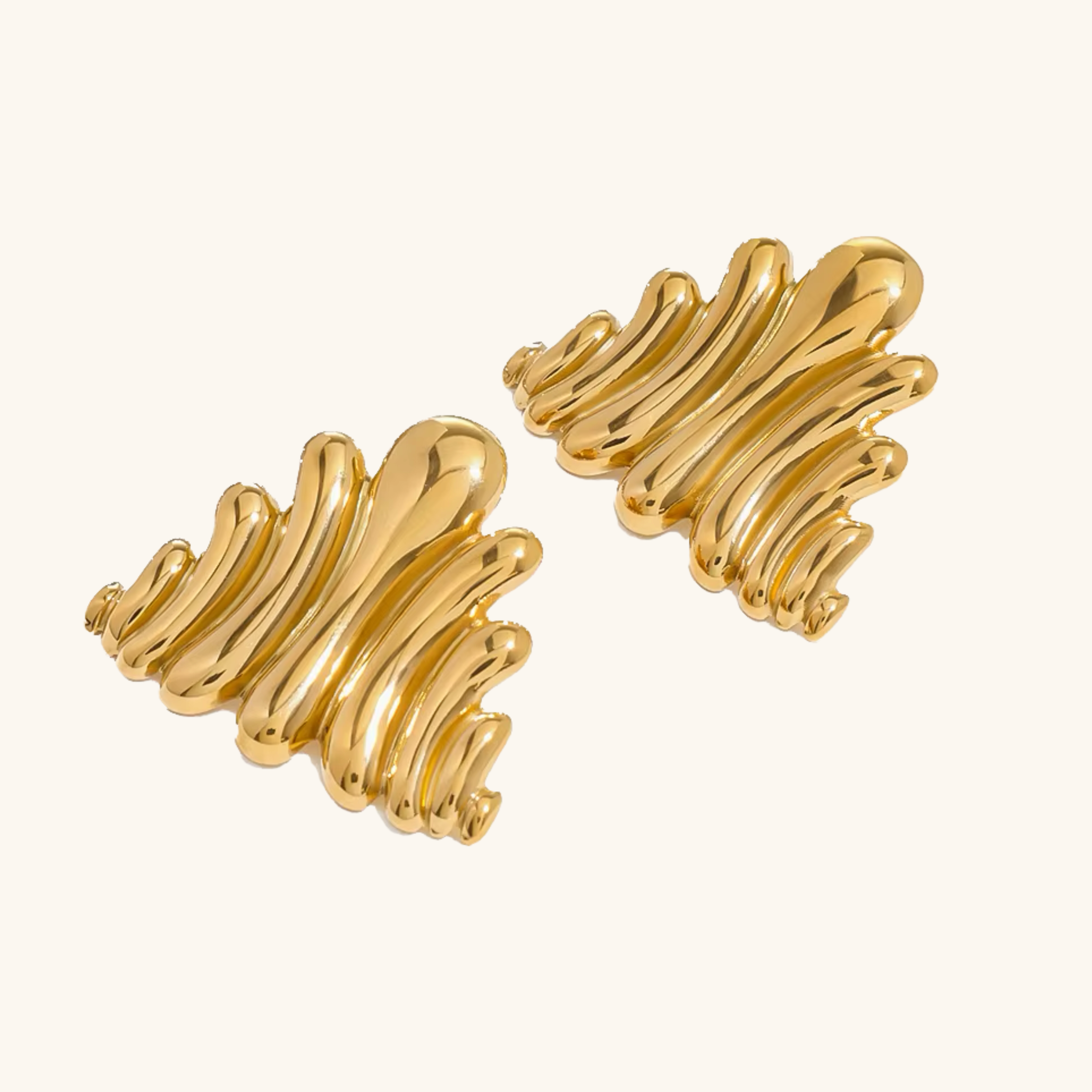 Nora Ripple Gold Earrings