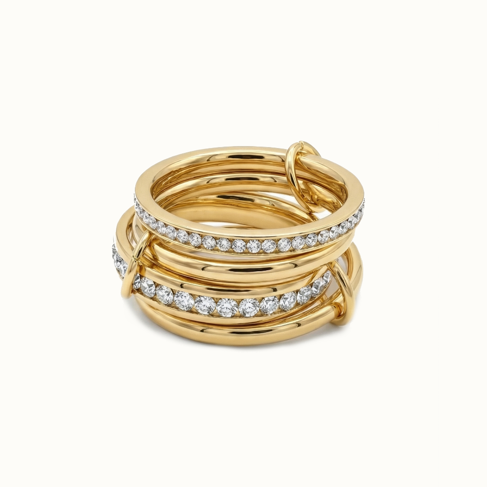 Kristin Two Tone Stacked Diamond Ring