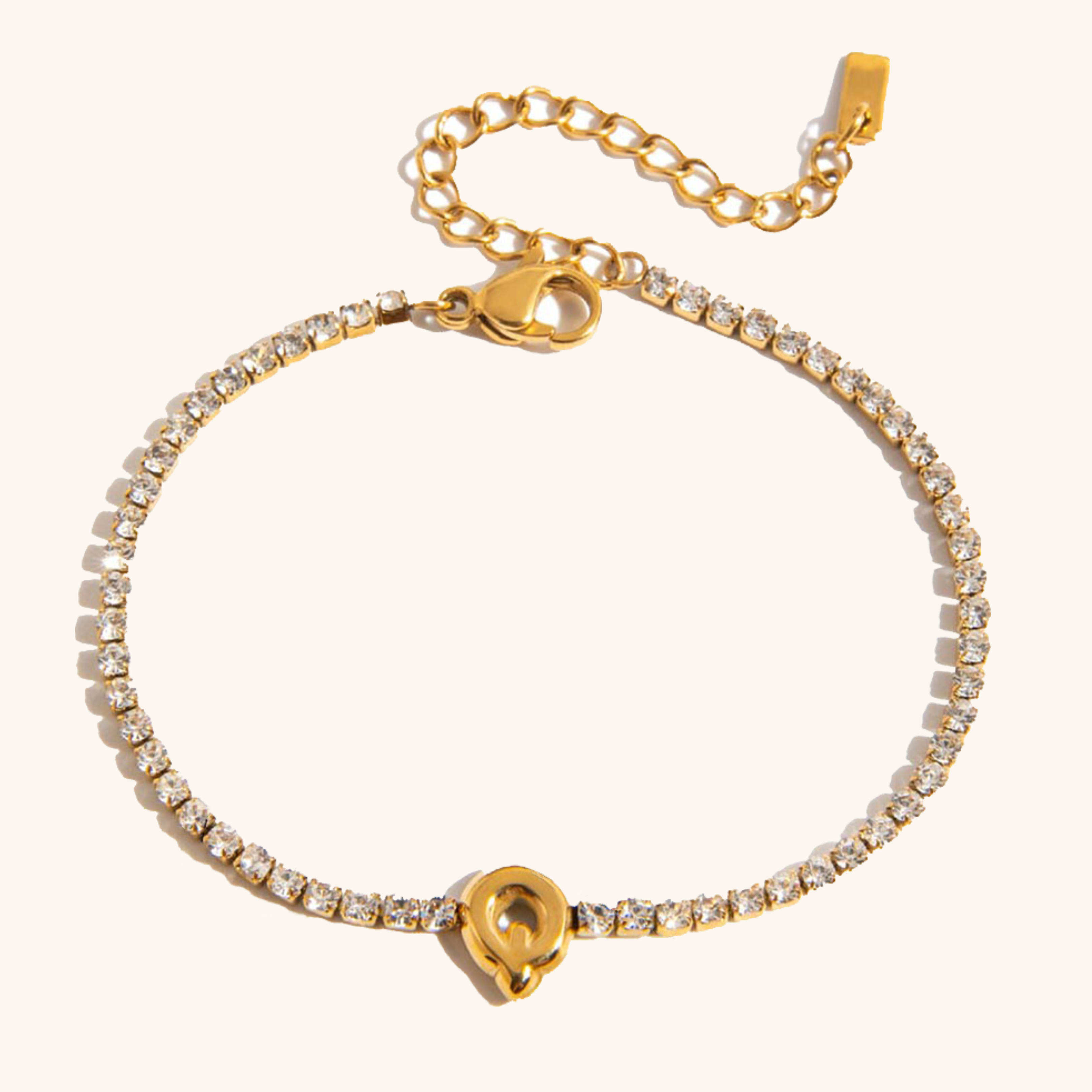 Avaria Bubble Letter Tennis Bracelet