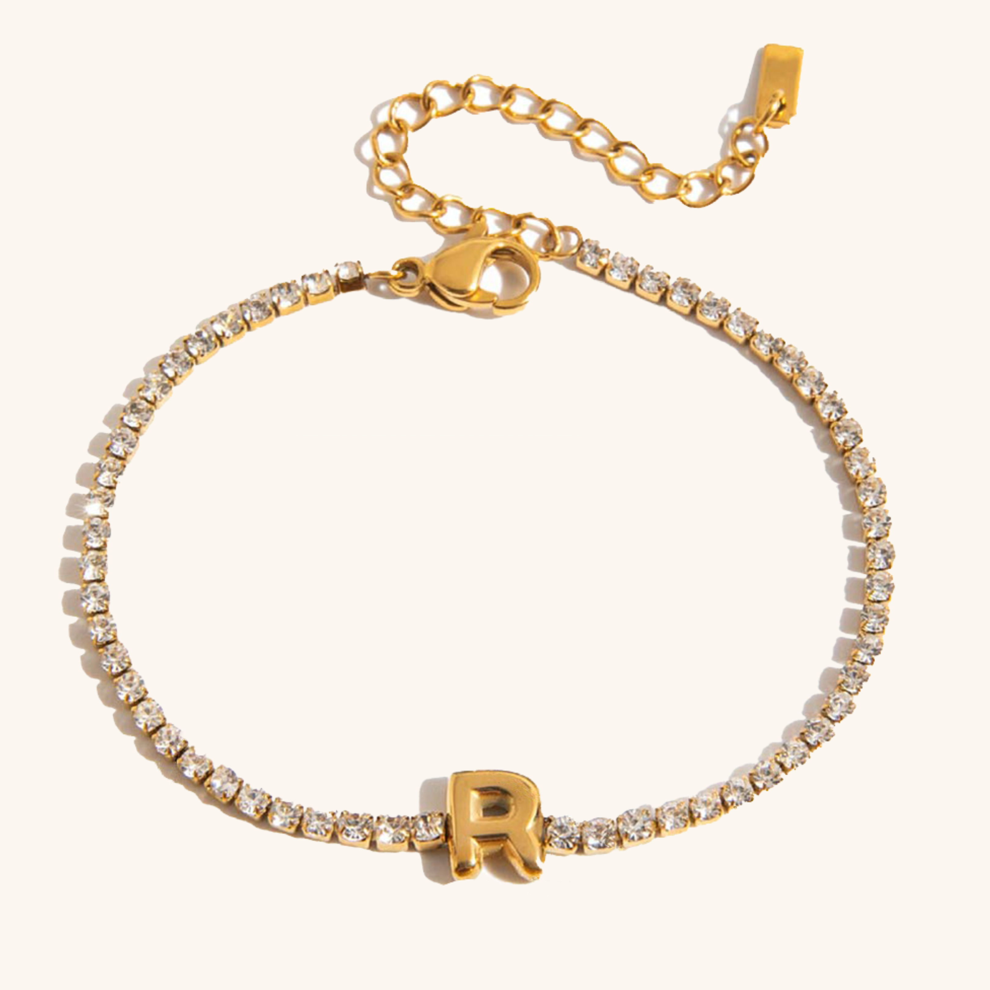 Avaria Bubble Letter Tennis Bracelet