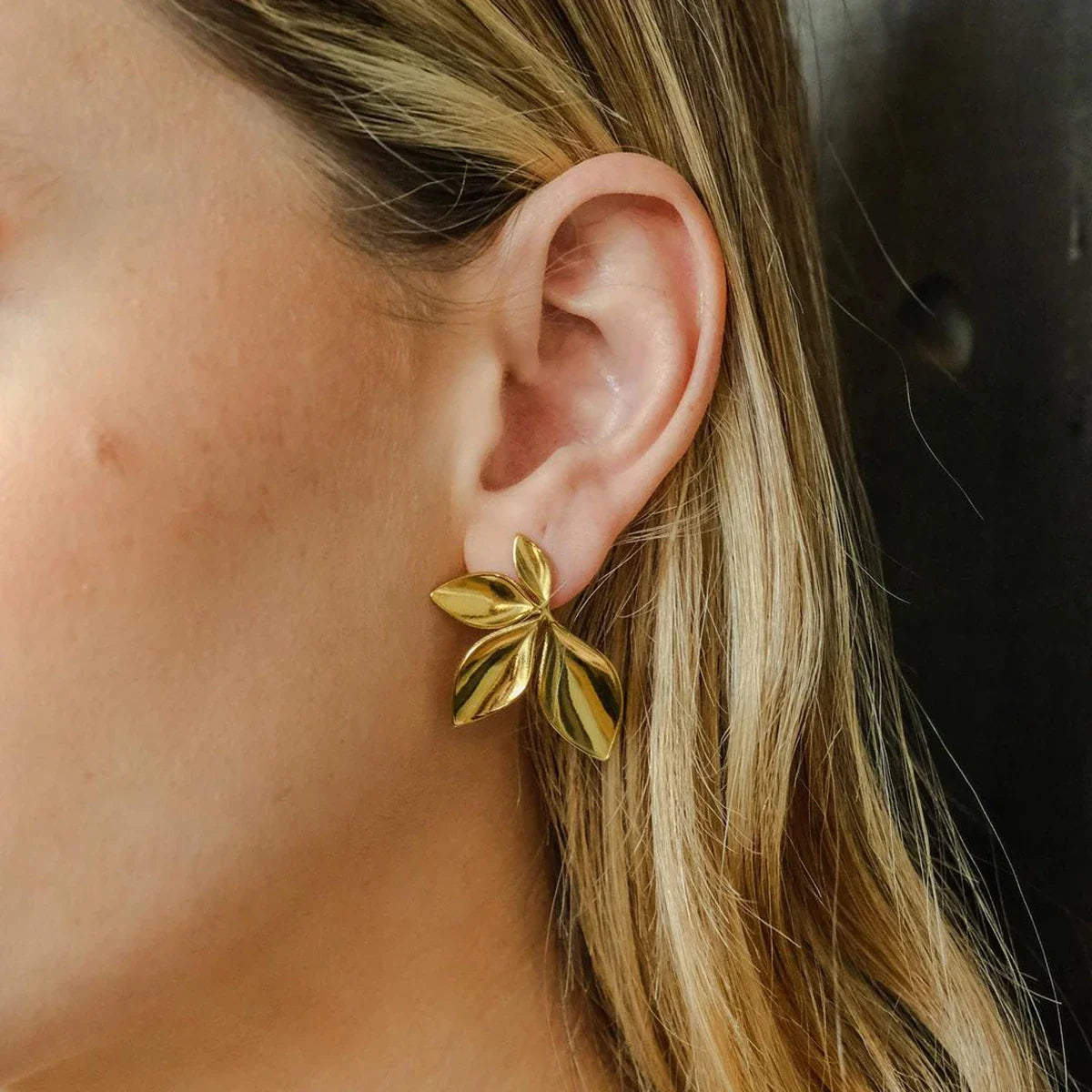 Velle Gold Petal Earrings